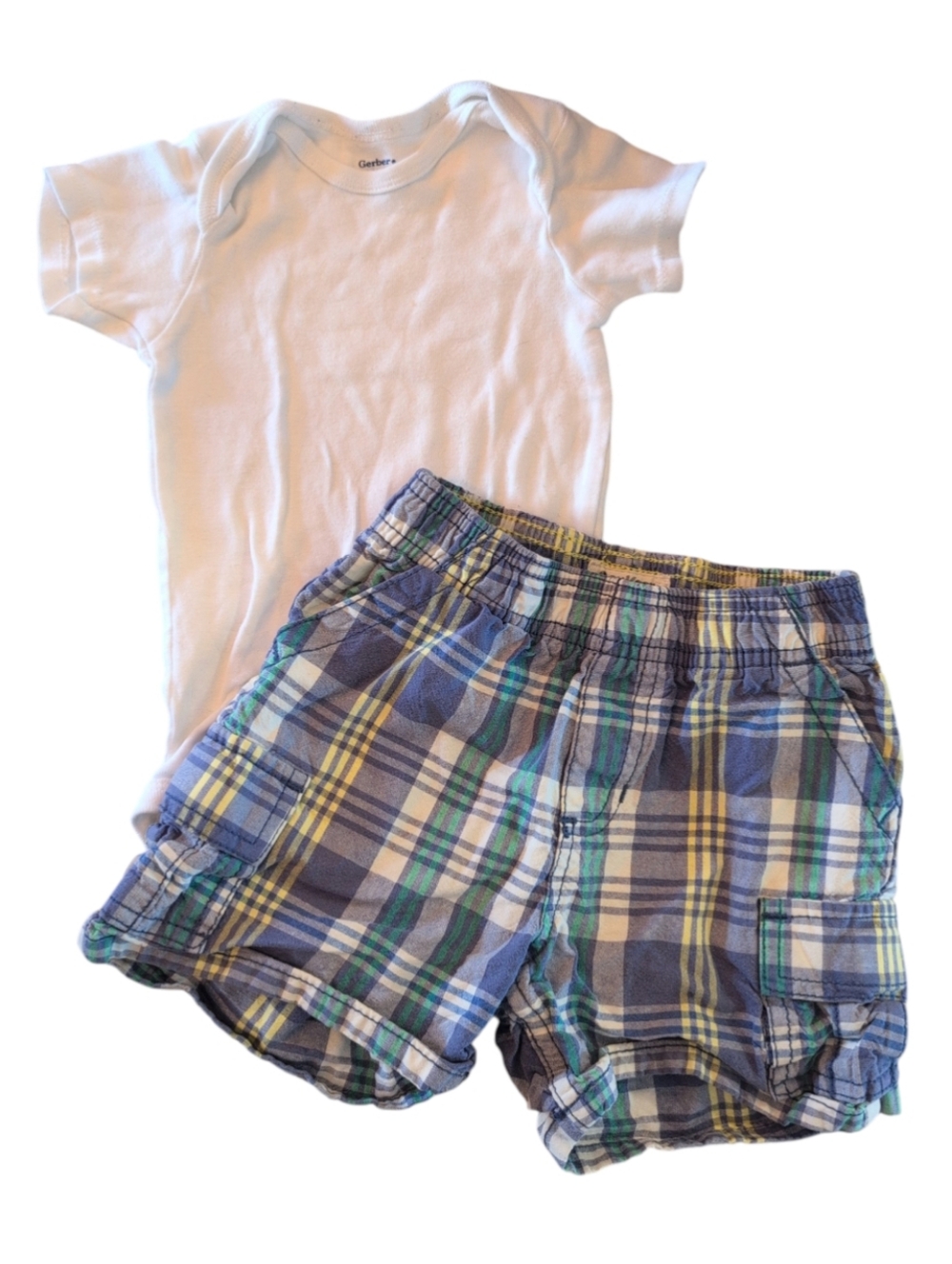 🍁2/$7🍁Plaid Shorts And Onesie Outfit